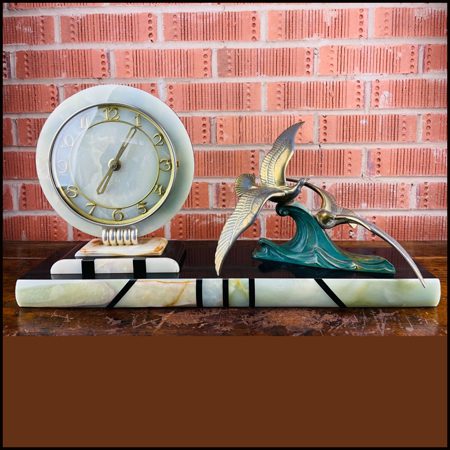 c 1930s Deco Clock with Seagulls