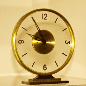 A Mid Century Modern vintage tabletop clock