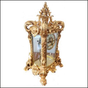 The vintage mantelpiece clock: The Ansonia Apex Crystal Regulator. This antique American mantel clock was at the top of their line.  