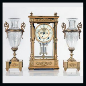 Ansonia Earl mantel clock with urns. An American antique clock of beauty.