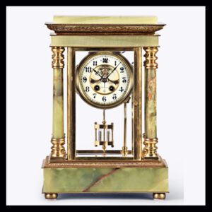 The Gilbert Magdeleine, an American Mantel Clock. When searching for old mantel clocks for sale, this is a rare yet inexpensive purchase.