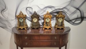 American Antique Clocks by Ansonia, The Apex mantel clock was their top of the line.