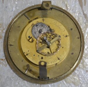 An old antique clock c1780s with Fusee movement by Dubois.